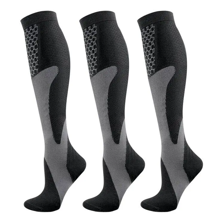 Custom Logo Long Running Cycling Softball Baseball Athletic Nylon Elastic Knee High Football Sports Compression Socks