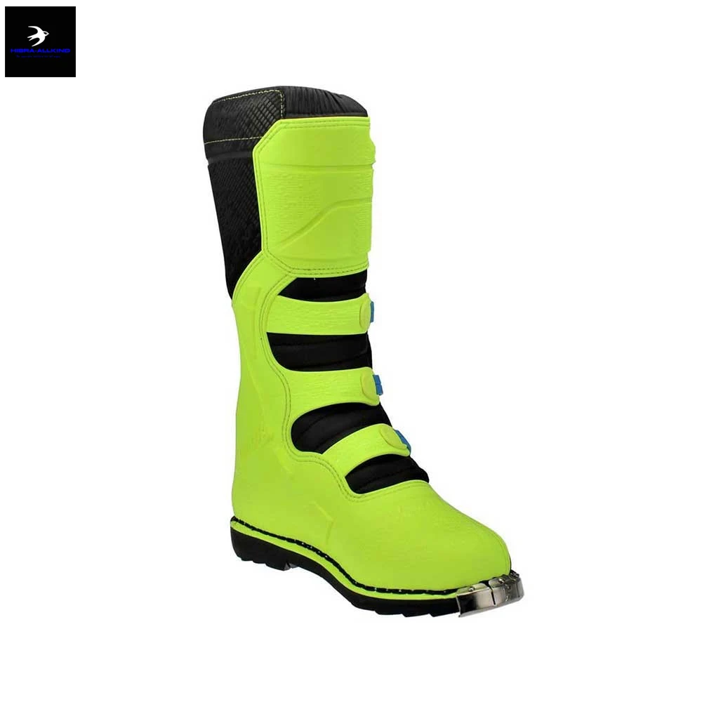 Wholesale Customized High Quality Leather Motorcycle Shoes Men Ankle Height Waterproof Flat Design PU Rubber Solid Colors