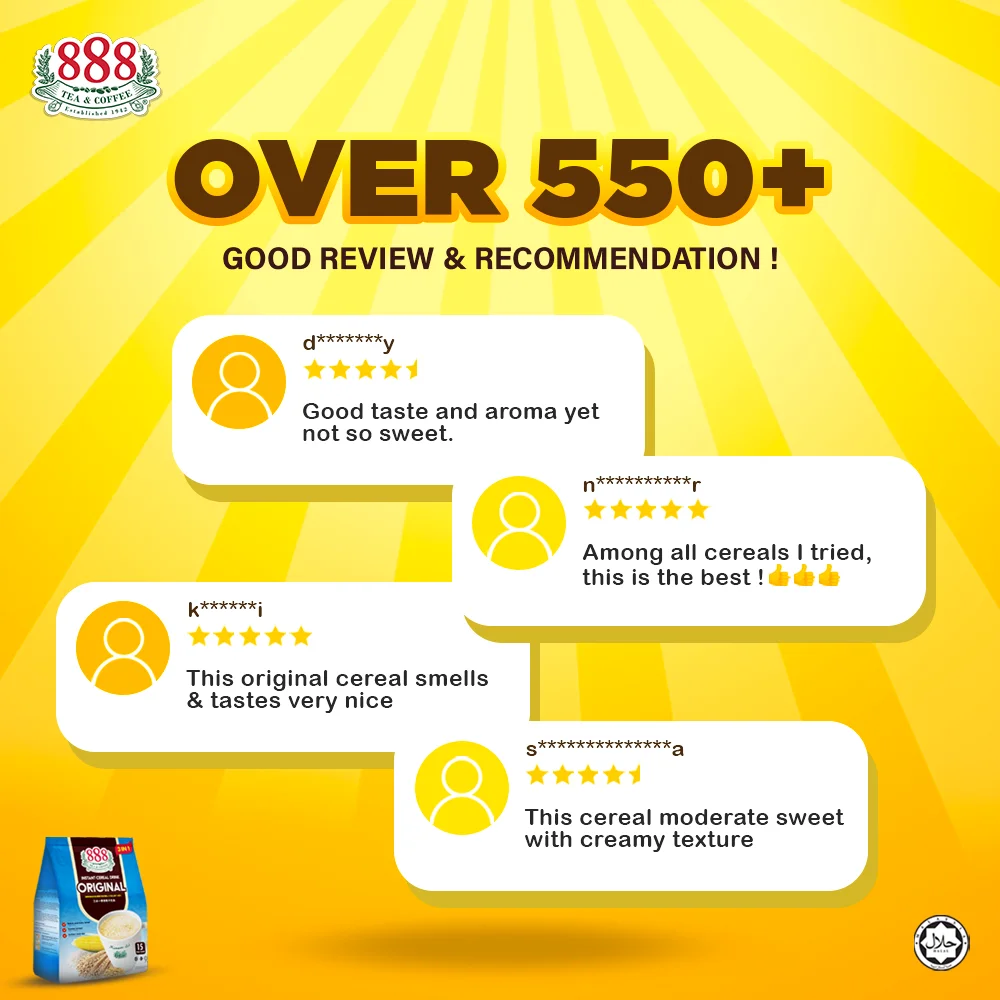 High In Nutrients 3 in 1 Instant Cereal Drink Original 15 Sachets Individual Pack Healthy For Breakfast