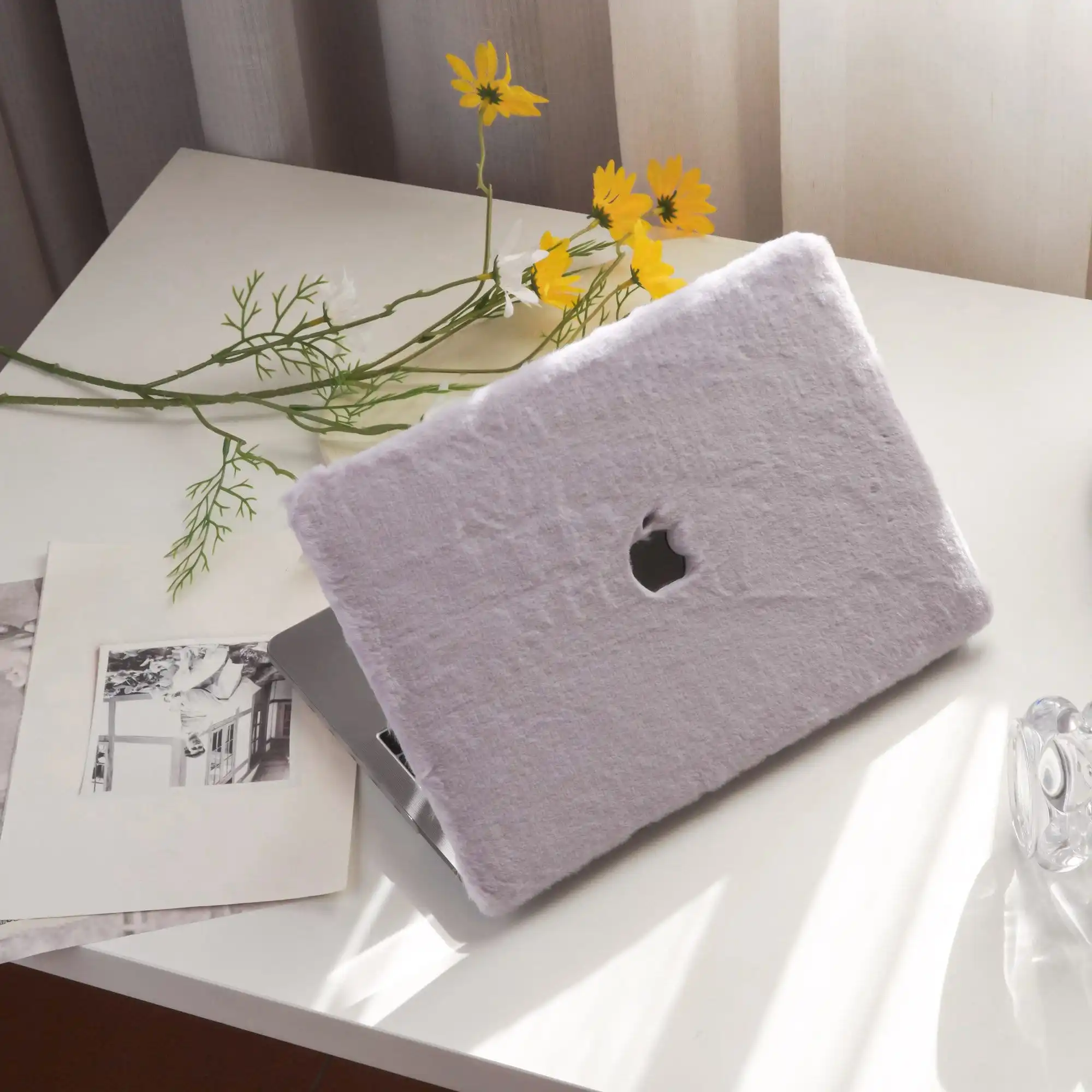 Lavender Rabbit Plush  Case MAC Pro 13 M1 MAC pro 14 inch 15 16 Touch Bar Retina Air 13.6 M3 inch Laptop Hard Mac case