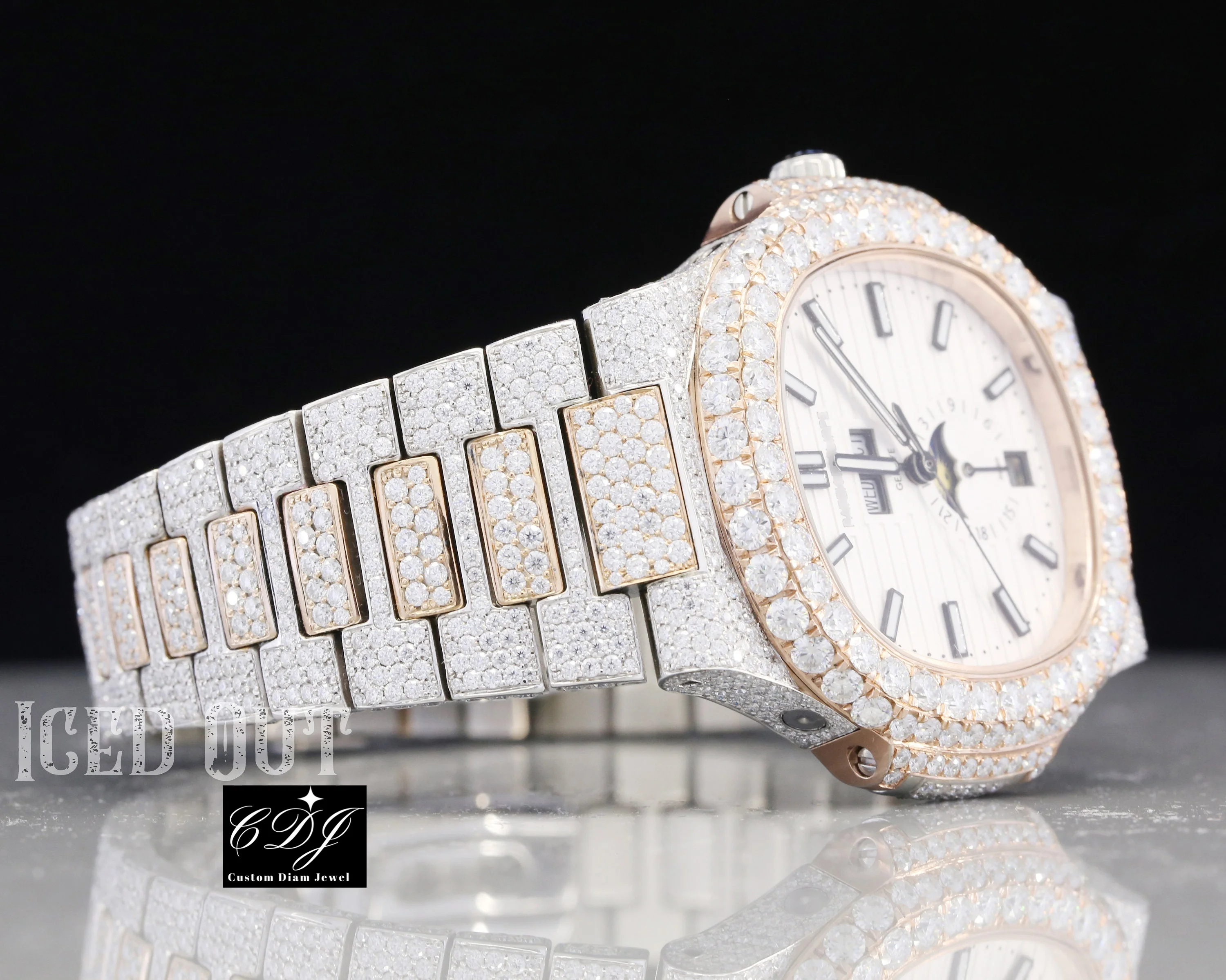 Wholesale Luxury Watch Jewelry Fully Iced Out Watch Genuine VVS Moissanite Studded Watch For Men Custom Design Mens