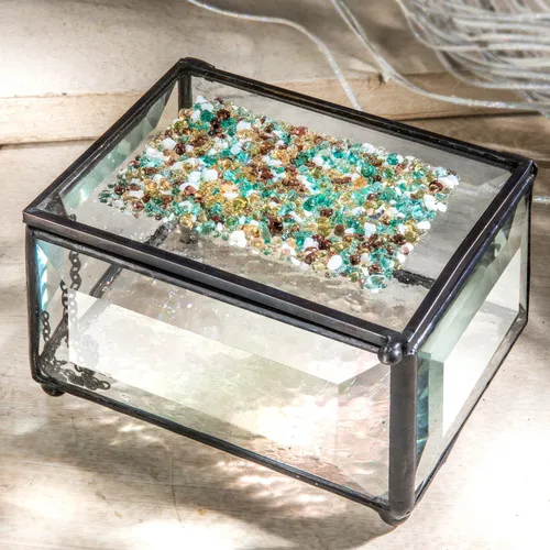 jewelry Storage Box glass crystal Vases ring jewelry box gifts decorative metal pyramid trinket storage box geometric