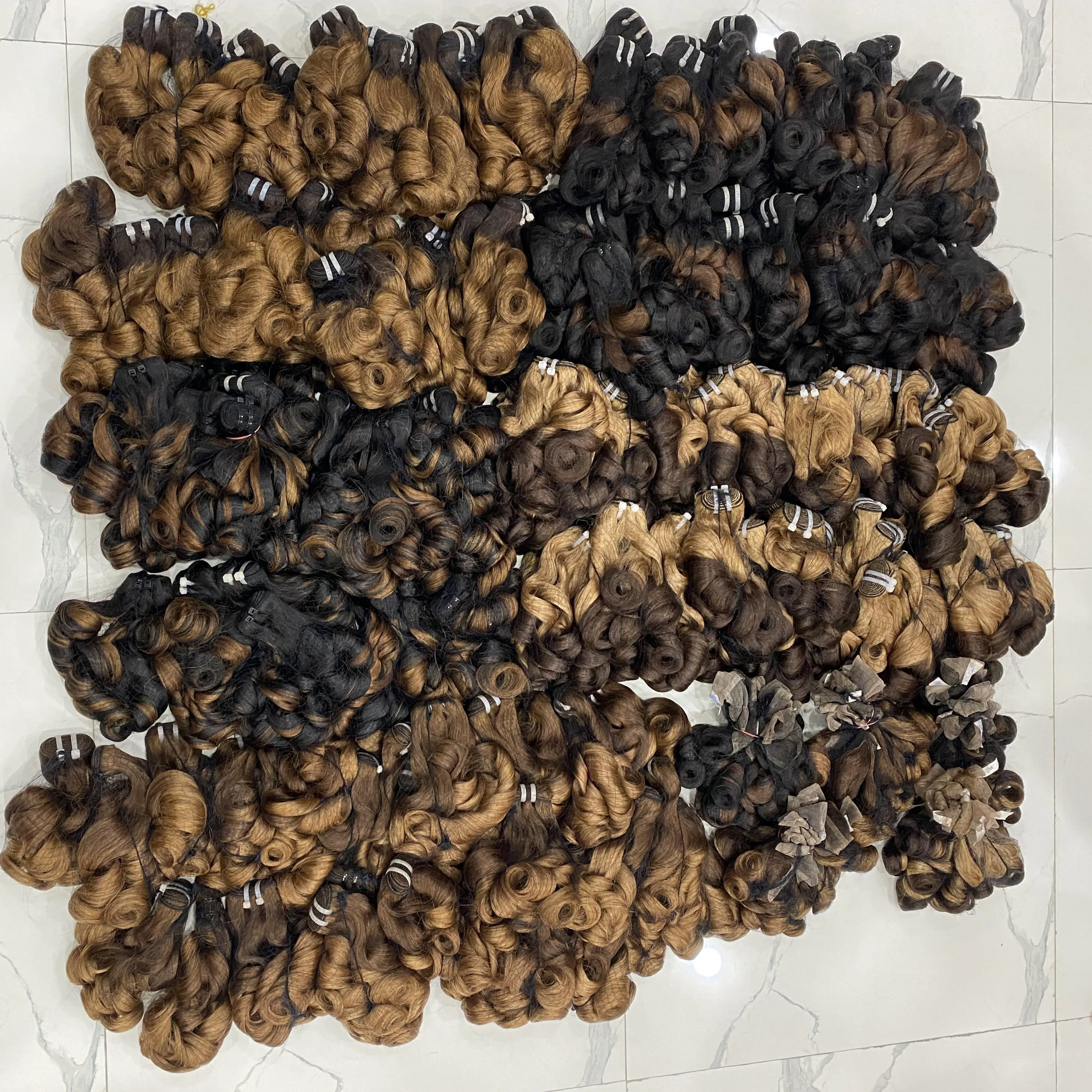 Funmi Bouncy Curl Super Double Drawn One Donor Factory Price 100% Vietnamese Human Hair Extensions