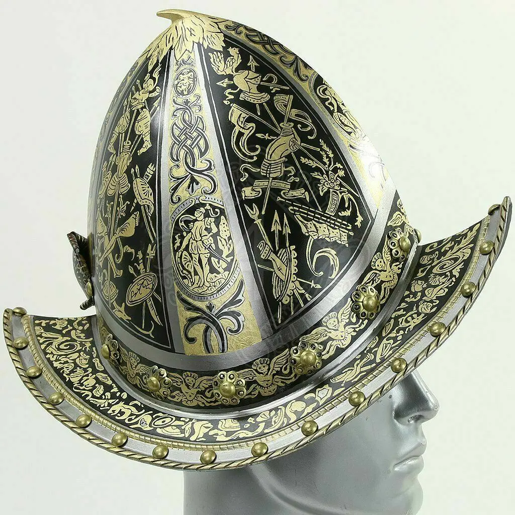 Medieval Combmorion Helmet Spanish Conquistador Comb Morion Helmet with Liner