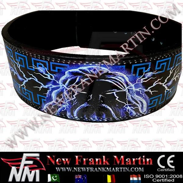 NFM Lever Buckle Belt Anime Weight lifting Character Zeus Print Demon Power Lifting Gym Training Leather PU OEM ODM Custom Logo