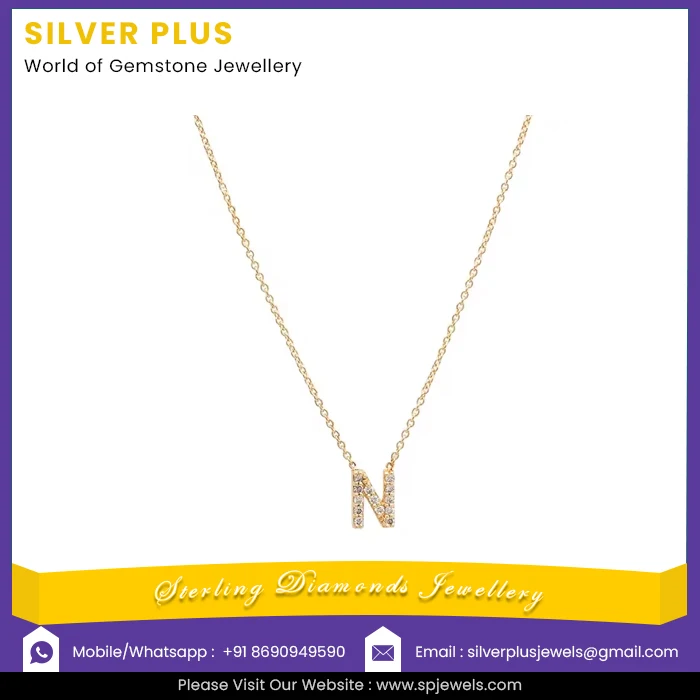 14K solid gold genuine SI Clarity G-H color diamond Initial Pendant Necklace Alphabet Jewelry personalize All Letter