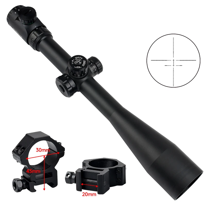 Tactical Sight 10-40x50E Side Wheel Parallax Optical Outdoor Long Range Sight