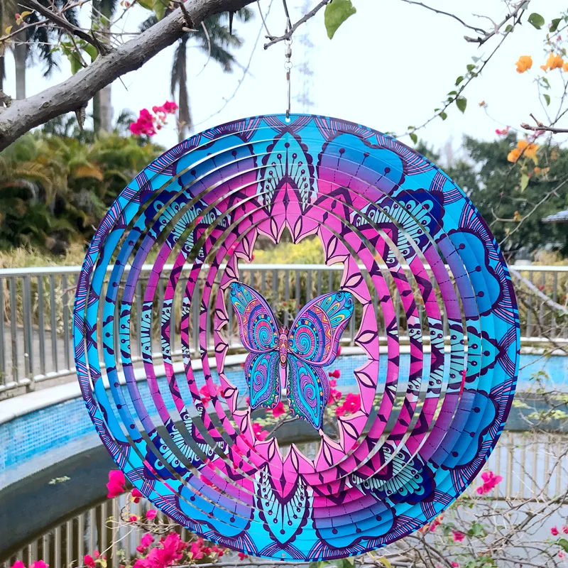 Unique Outdoor Wind Chimes Butterfly 3D Garden Decorations Wind Spinners