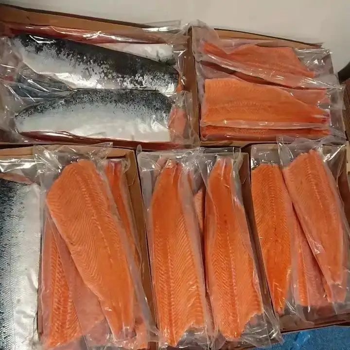 Wholesale Frozen Atlantic Salmon Fish Fillet Dried Style Preserved with Salt Oil Water Packaged in Bags