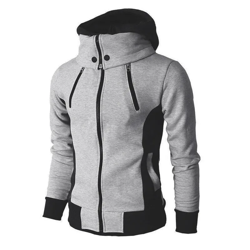 2024 New Men Hoodies Casual Hoodies for Men with Zip Pockets Full Zip Long Sleeve Sweatshirt Sports Hooded Jacket