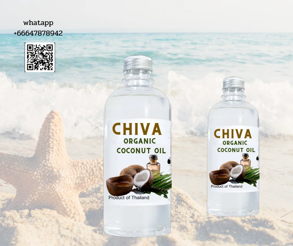 CHIVA ORGANIC COCONUT OIL premium grad both cosmetic bulk OEM BOX Product of Thailand cold pressed coconut oil new arrival OEM