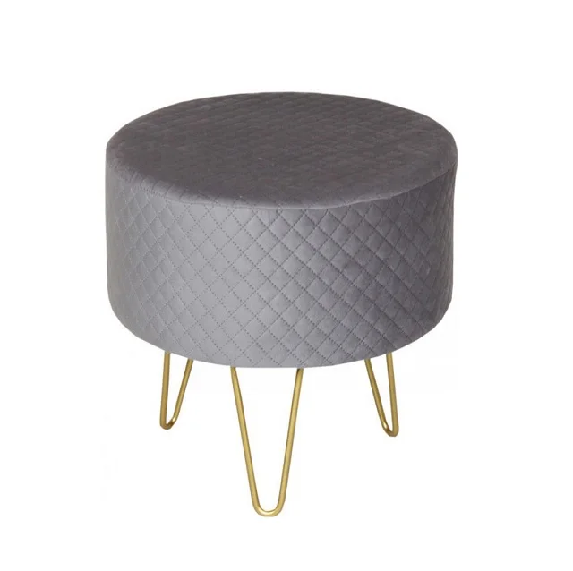 Bedroom Velvet Pouf stool  In Fabric With  flower design used in Vanity Stool luxury room Round Pouf Stool with great price
