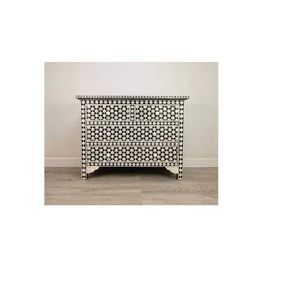 Handmade Bone Inlay Mother of Pearl Inlaid Drawer Side Table Bedroom Living Room for customized size Furniture
