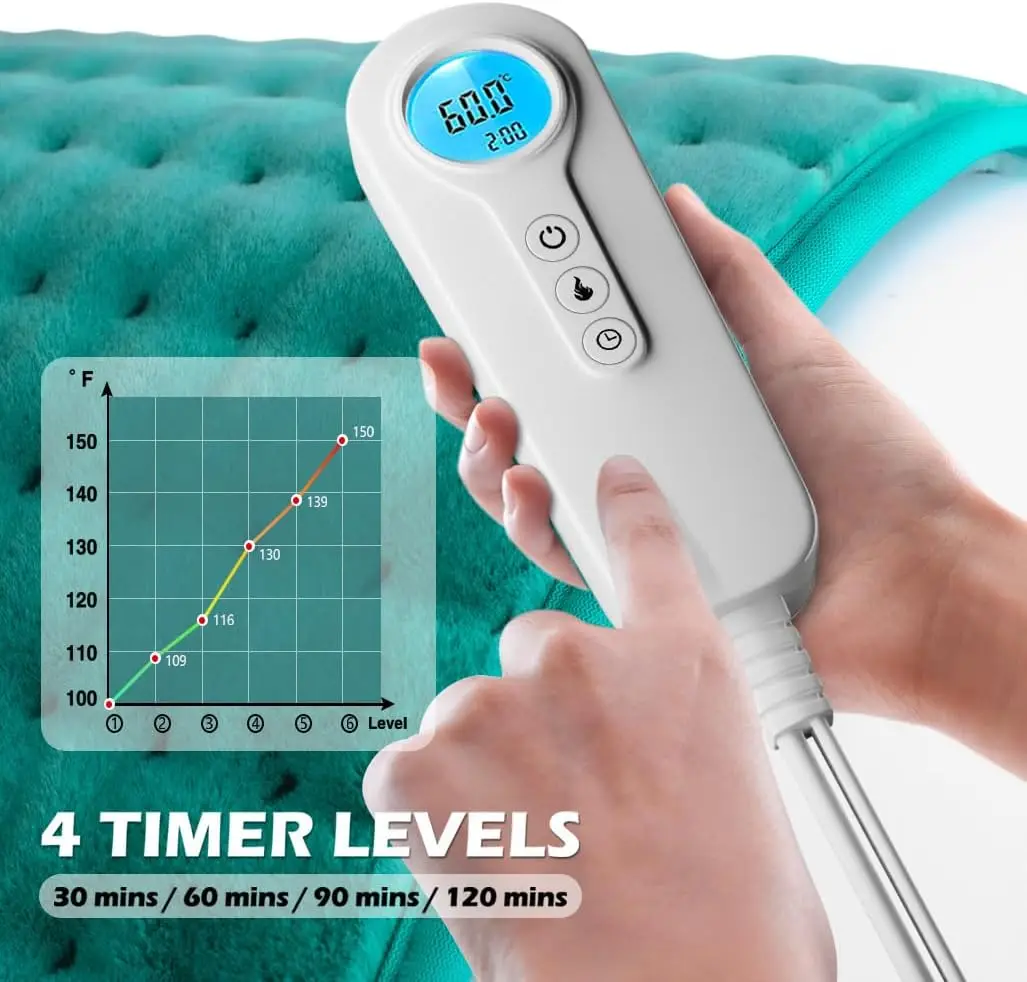 Customizable Green Crystal Soft Heating Pad Advanced Heating Elements Adjustable Temperature Versatile Use Provides Comfort