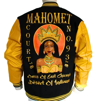 MAHOMET court Varsity jackets Daughter of isis embroidery winter jackets DOI Sisterhood wool body leather sleeve jackets
