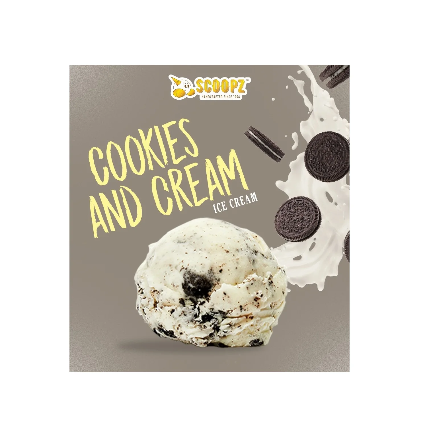 Crunchy Cookie Rich Vanilla Sweet Handcrafted 16oz Pint Classic Cookies & Cream Ice Cream in Bag Box Packaging From Singapore