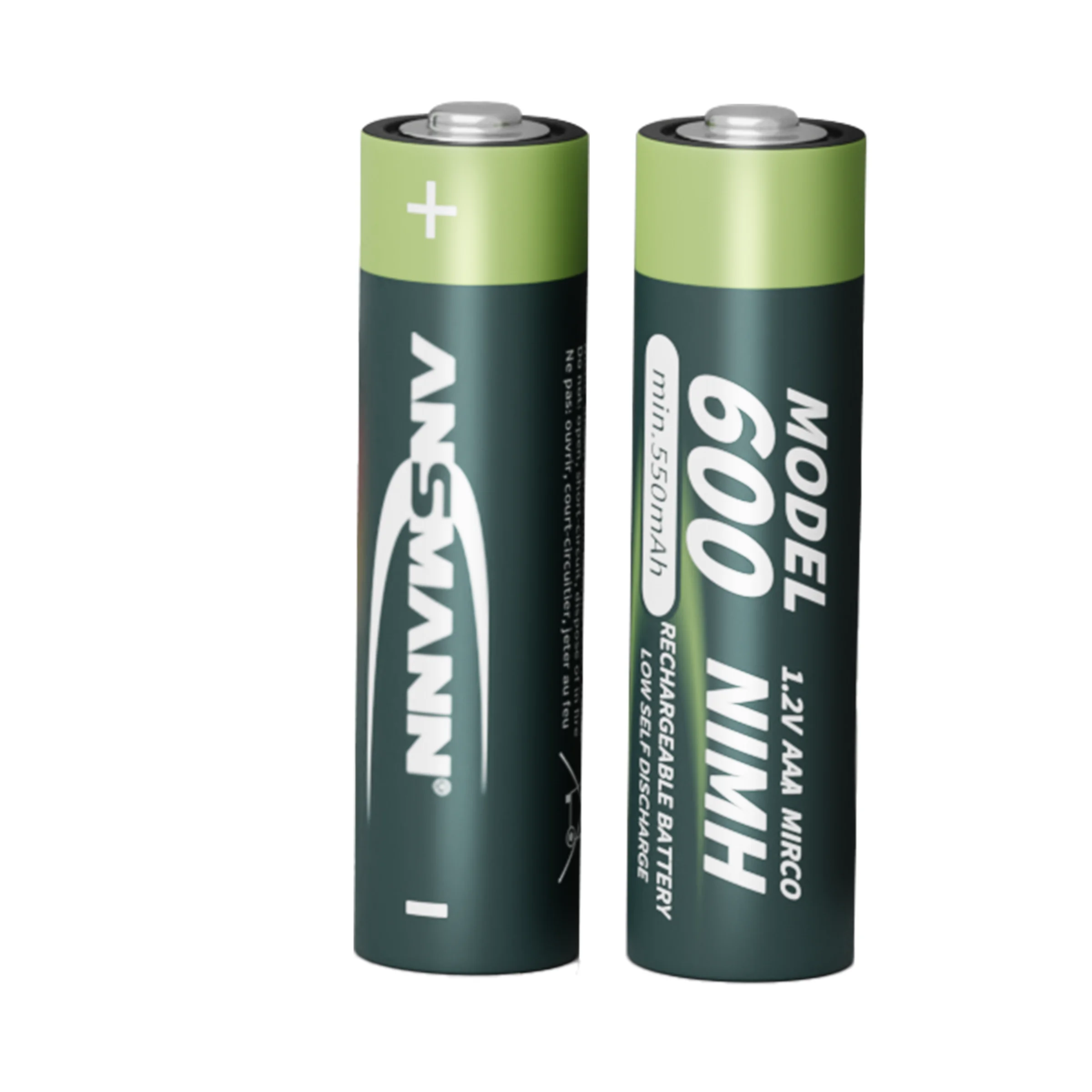 Ansmann 2 Pieces pack 550mAh ni-mh 1.2v aaa battery rechargeable battery for solar light