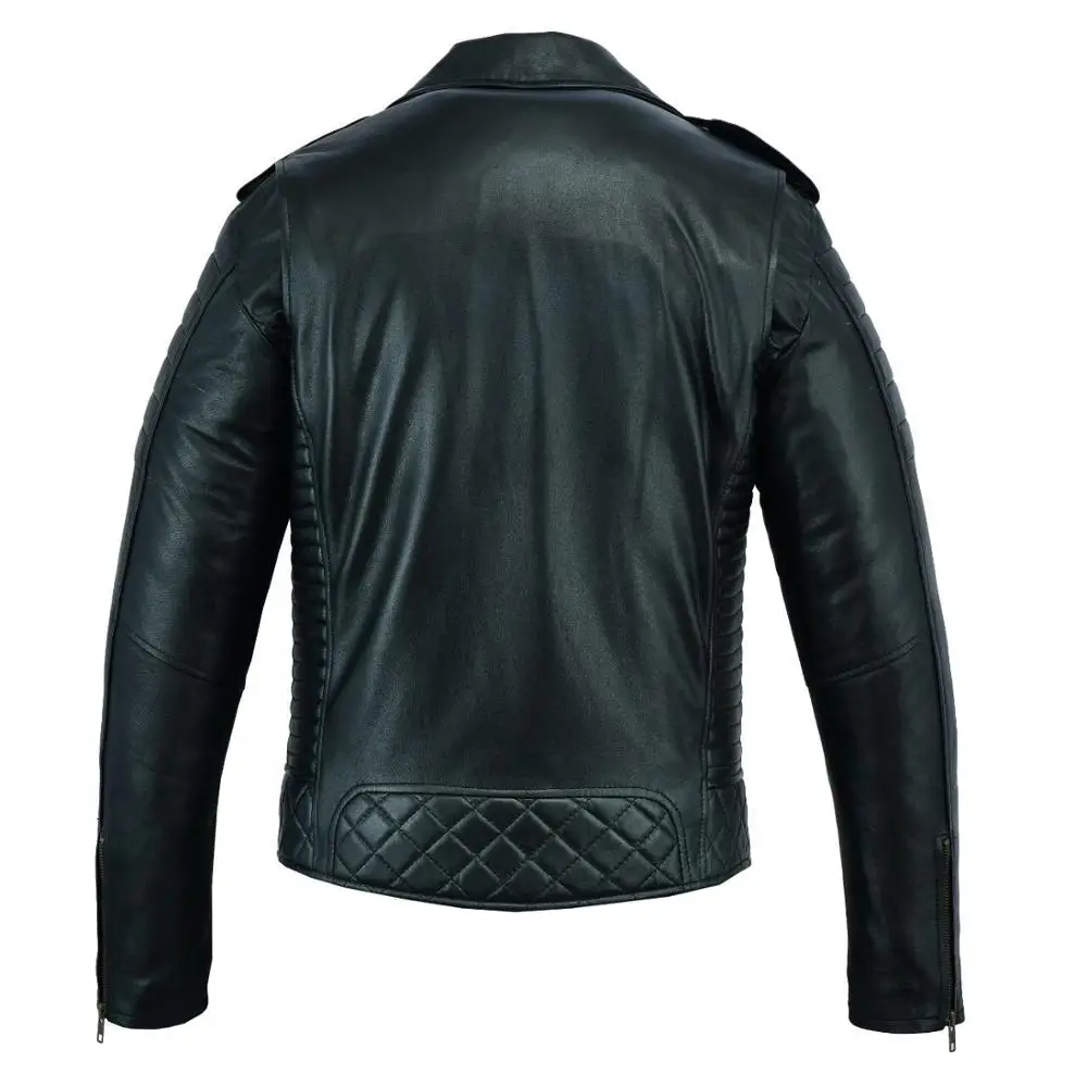 Zipper Closure Leather Jackets Motorcycle Genuine Cowhide Outback Biker Pakistan Made Stylish Breathable Leather Jackets