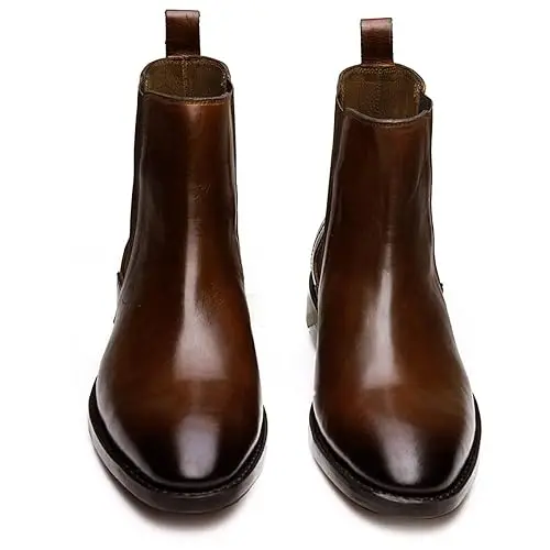 Wholesale  genuine  leather zipper Fashion boots for Men with TPR sole leather ancle boot for men from India shoes