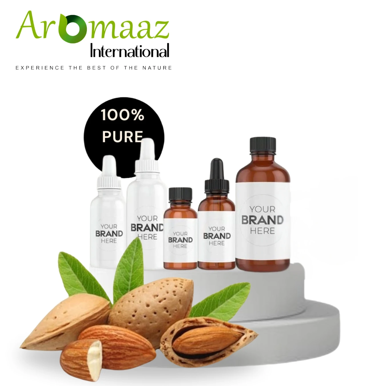 Wholesale 100% Organic Pure Almond Oil with private label Almond Seed Carrier Oil manufacturer in india with customize logo