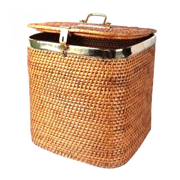 Woven Material Water Hyacinth Baskets for Cloth Storage Bamboo Laundry Basket Vintage Style Natural Sea grass Laundry Basket