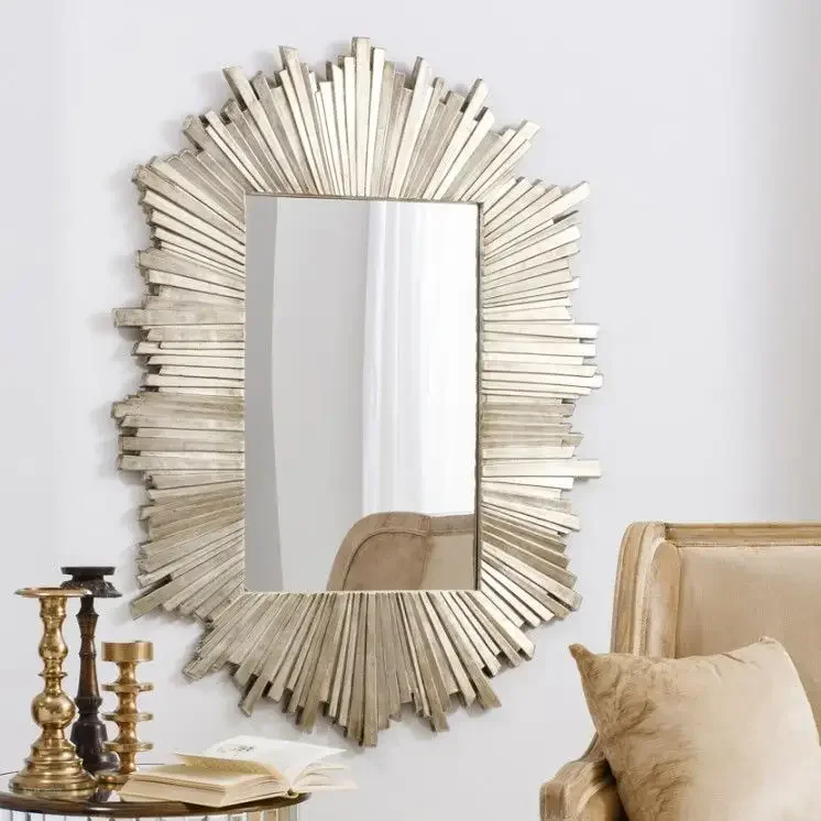 Latest design very beautiful round rose flower art destining handicraft wall decor Modern design round wall mirror