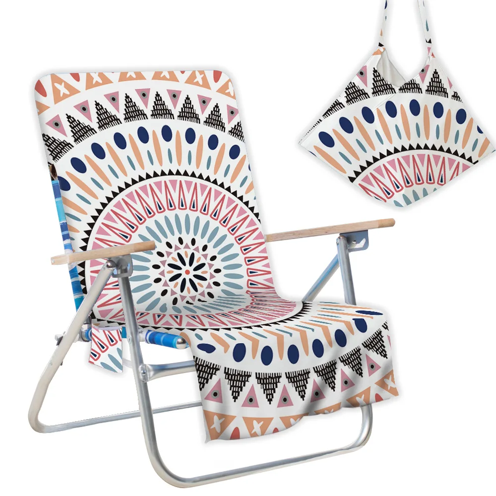 Water Absorption Drier Mat Swimwear Colorful Chaise Lounge Towel Covers Printed Beach Towels Tie-Dye Chair Cover