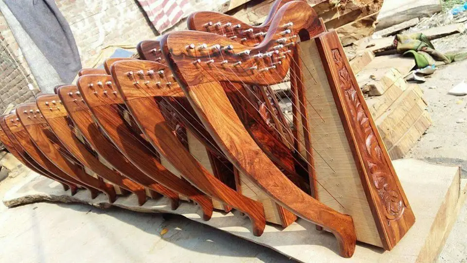 Solid Wood 12-String Harp Musical Instrument Accessory