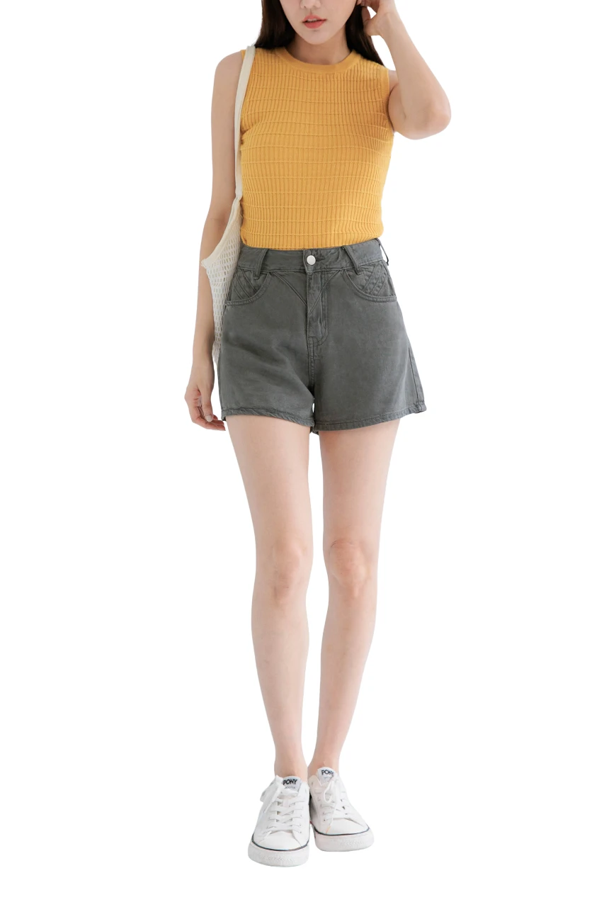 Wholesale Price Tencel Jean Shorts  Mid Waist Denim Jean Pants For Women