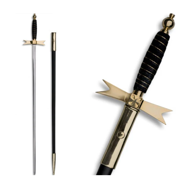 Ceremonial Knights Templar Masonic Sword with Scabbard Masonic Regalia Scottish Knight Templar Sword with Scabbard Crusader