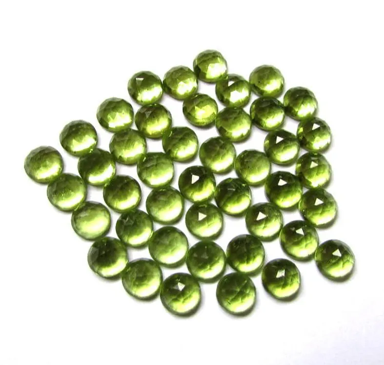 6mm Natural Peridot Loose Round Rose Cut Cabochon Gemstone Wholesale Price Natural AAA Top Quality Gemstone Bulk Wholesale Stone