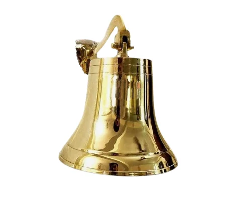 Handcraft Decorative Gold Finishing Church Bell Brass Metal Custom Made Wall Hanging Metal Bell By Made In India