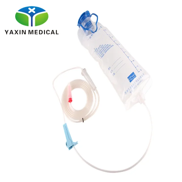 China Yaxin Medical Pump gravity enteral feeding bag with spike set