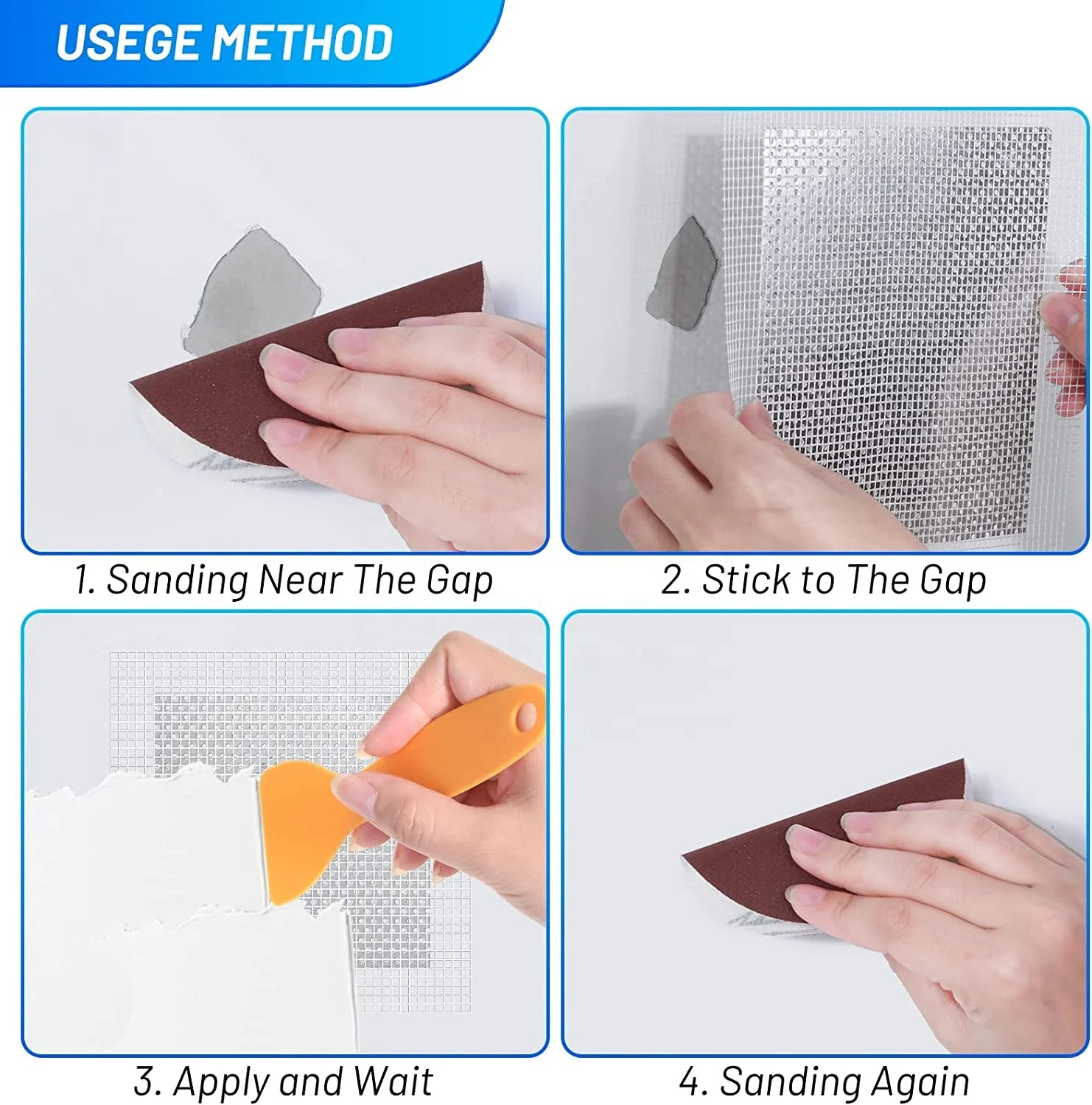 Самоклеящаяся пластина для ремонта гипсокартона сетчатая Стекловолоконная стен и экранов алюминиевого металлического