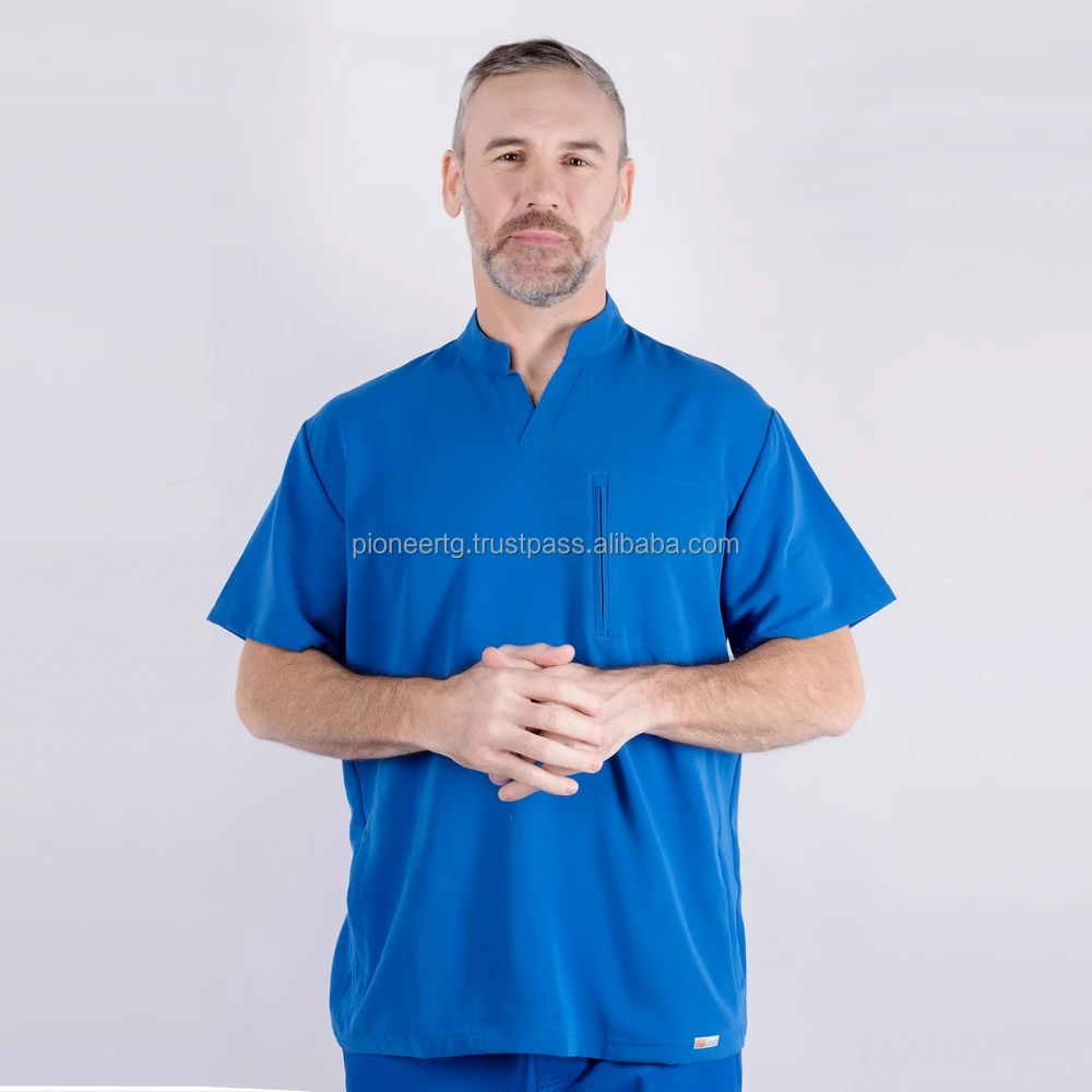 Wholesale Polyester Rayon Spandex Cotton hospital doctor uniforms scrubs pharmacy medical doctor men custom logo scrubs