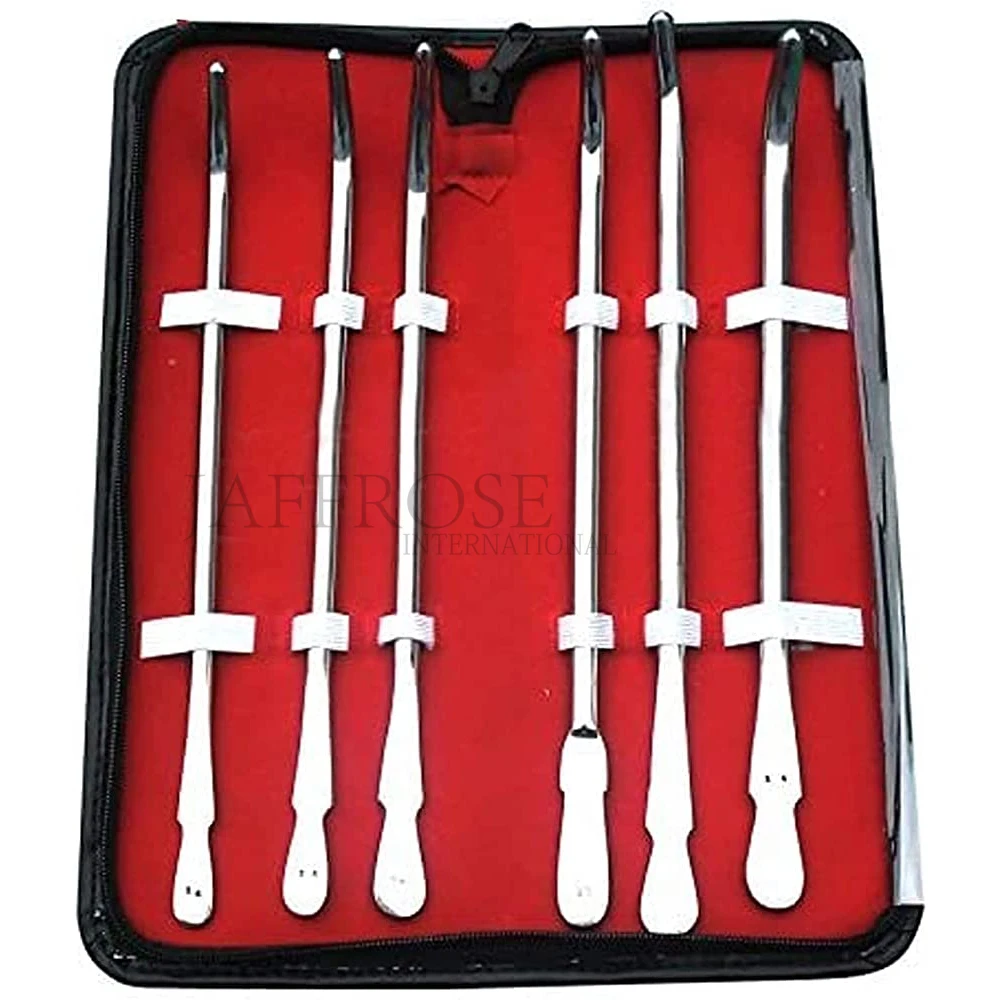 A+ Quality Set of 6 Van Buren Sounds Stainless Steel Urology Instruments with Electric Power Source Plastic/Metal Carrying Case