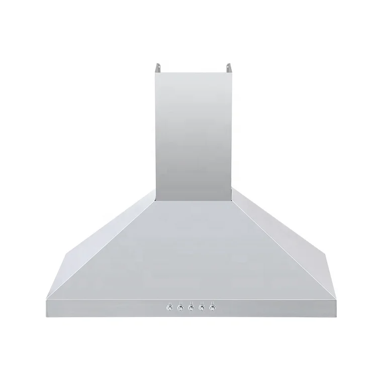 Manufacturer wholesale pyramid kitchen chimney with baffle filters cooker range hoods wall-mounted pyramid chimney hood