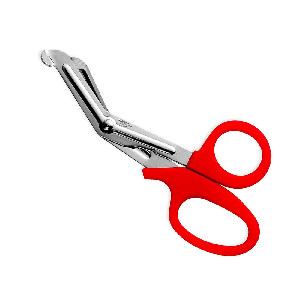 High Grade Red Plastic Handle Bandage Cutting Scissor First Aid Medical Trauma Shears Nurses Universal Scissors