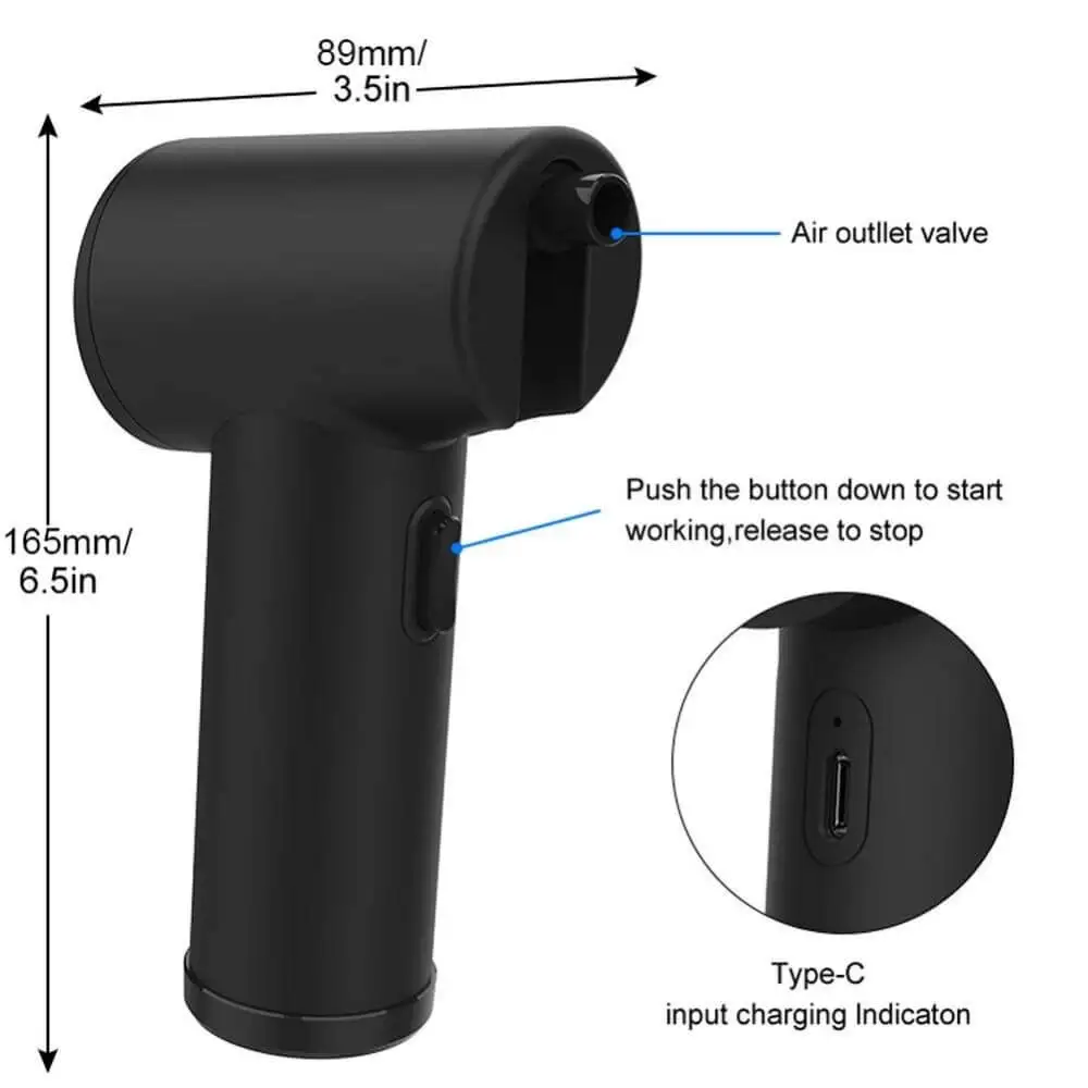 OEM Logo 6000mAh Electric Handheld Cordless Mini air spray duster Gun Compute blower electronic Compressed Air Duster For Car