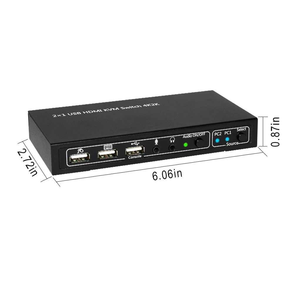 Factory Price KVM201 2X1 USB HDMI KVM SWITCH 4K2K