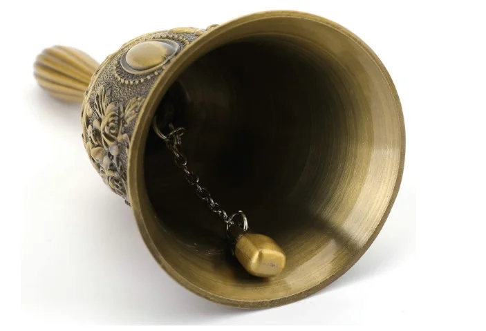 Solid Brass Hand Bell School Bell Call Service Bell with Wood Handle BRASS SOLID Handmade Customized  Hand Made