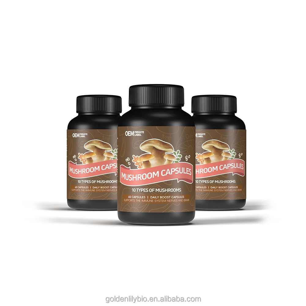 oem/odm reishi mushroom extract powder natural organic lion mane capsules Improve sleep supplement