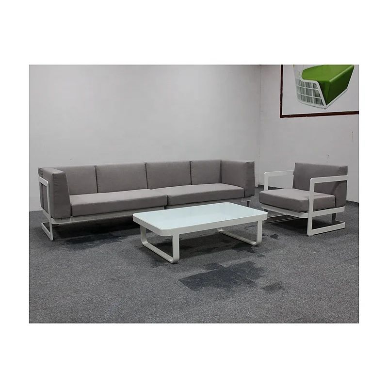 Classical design outdoor furniture hotel terrace patio garden sofa set deep seat aluminum frame garden sofa with coffee table