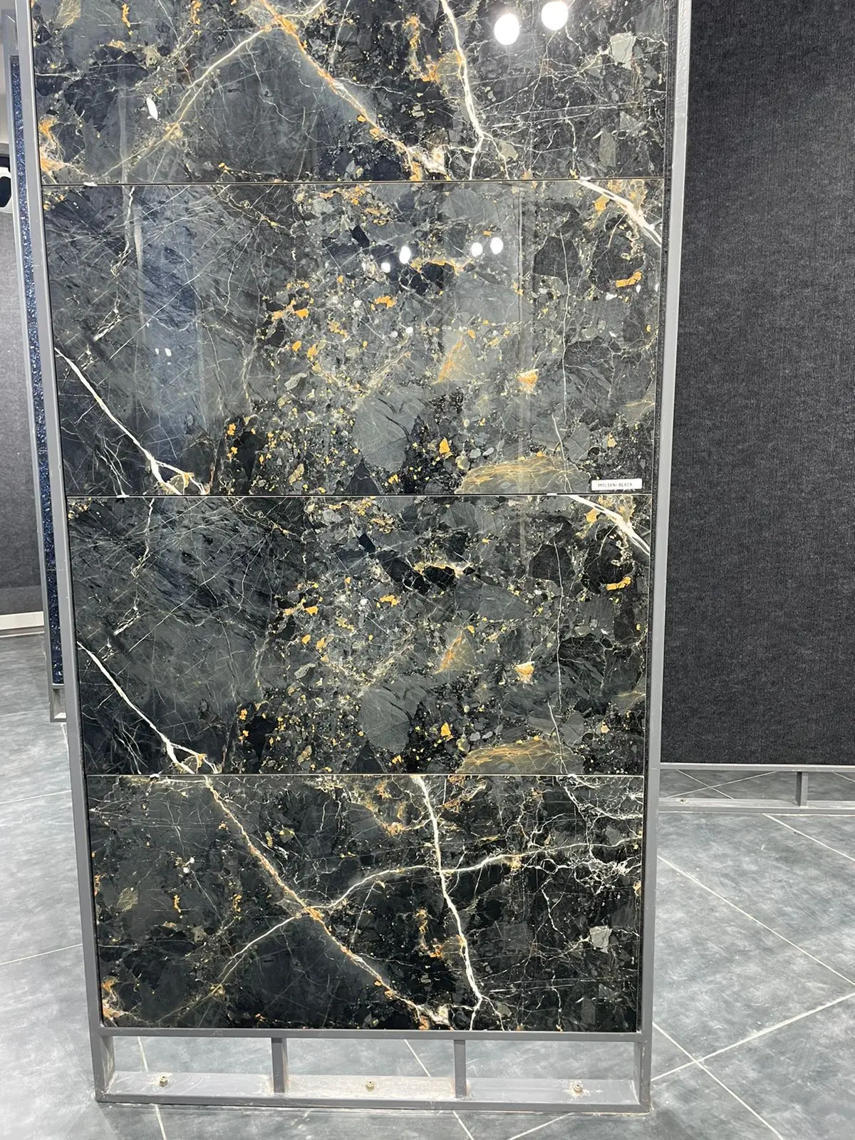 inkjet digital porcelain polished black vitrified tiles 600*1200 mm with 8.8 mm thickness from india