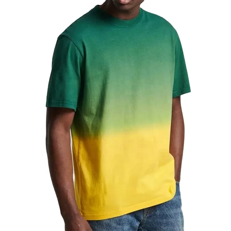 Wholesale custom t shirt printing machine cotton dip dye tie dye plain blank men t-shirts