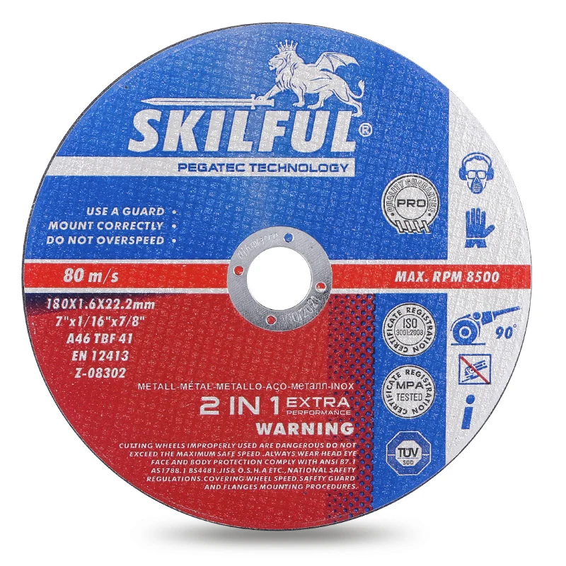 180X1.6MM 7inch MPA Certification Abrasive tool Inox Metal Aluminum OEM ODM  Cutting Discs