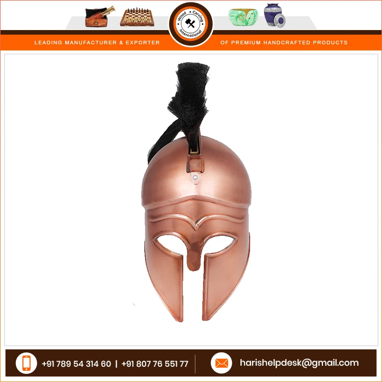 Handmade High Demanding Spartan Helmet Armor Roman Greek Corinthian Helmet Copper Polished for Sale