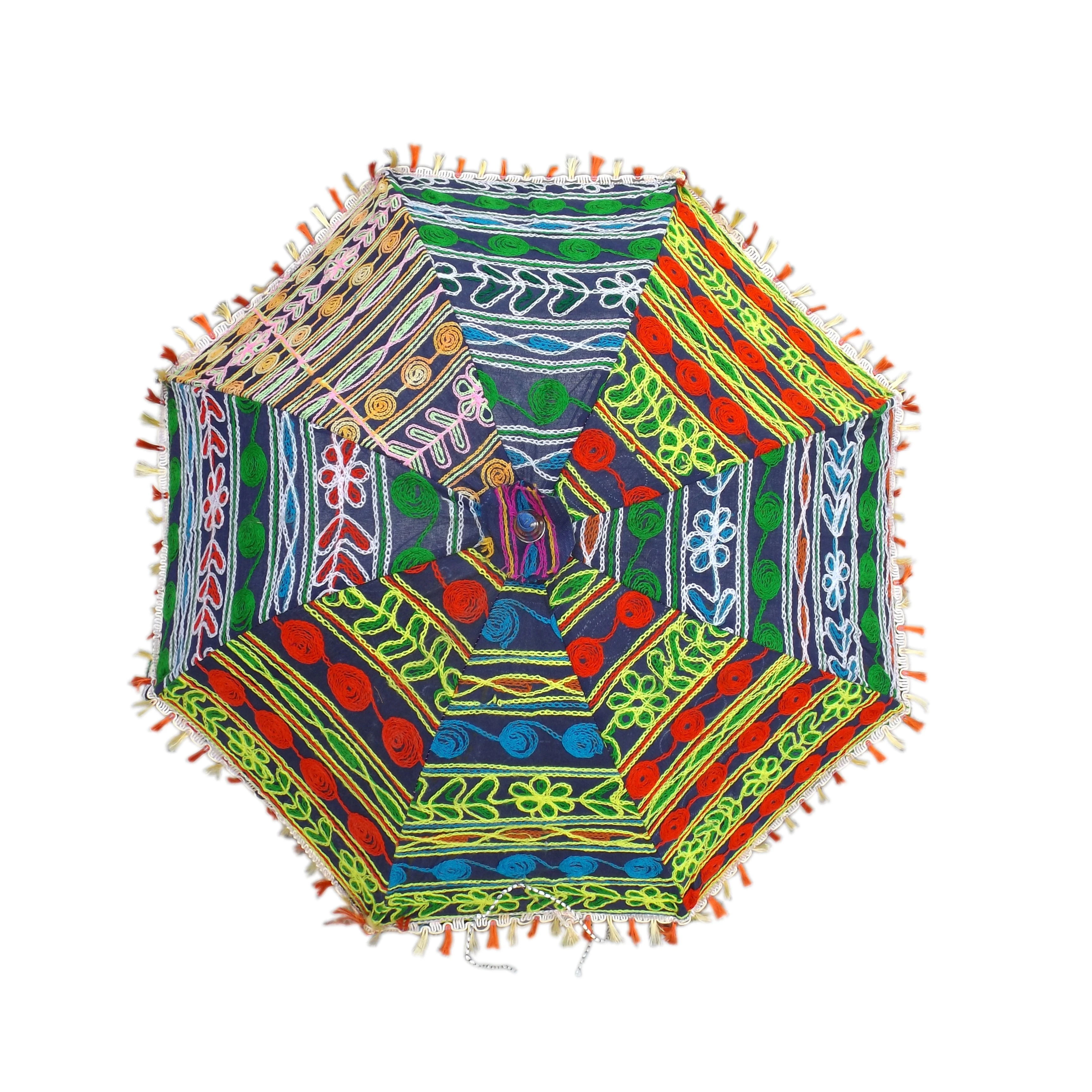 Wholesale Handcrafted Antique Indian Wedding Umbrella Cotton Fabric Mirror Work Vintage Parasols Umbrellas