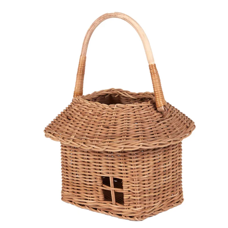 Set Of 2 Rattan Small Basket For Children Handicraft Kid Basket Bag Wicker Kids Bag Wholesale Supplier