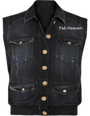 Canvas Hunting Men Breath Waistcoat for Men Black Durable Work Wear Vest Fishing denim jean Supplier Oem Outdoor Clothing Casual